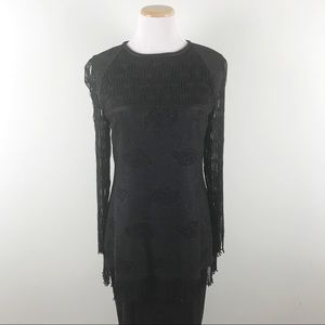 Damianou Vintage Black Knit Skirt Set Size L